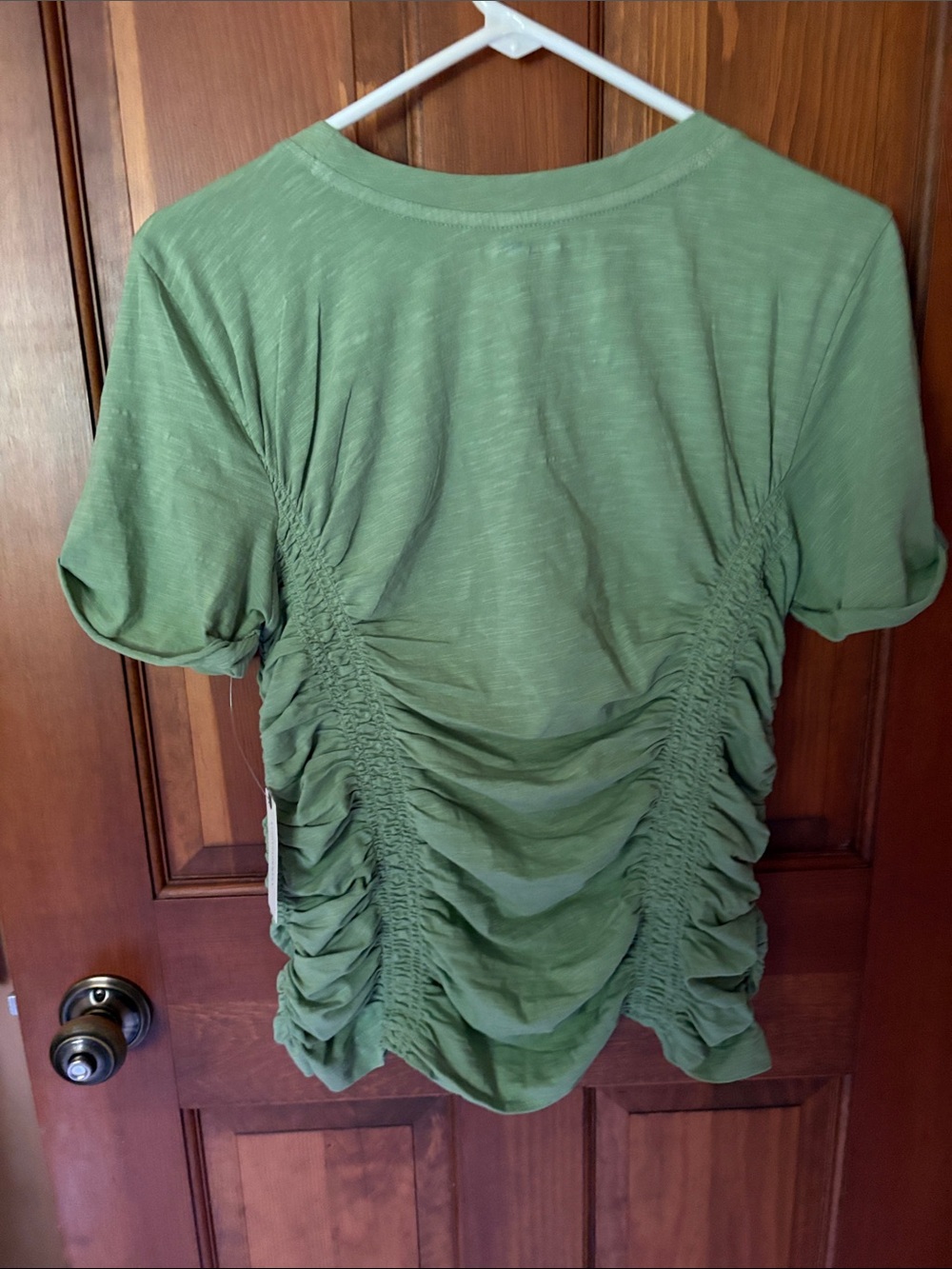 Pilcro Olive Green Ruched Side Tee - Picture 3 of 3